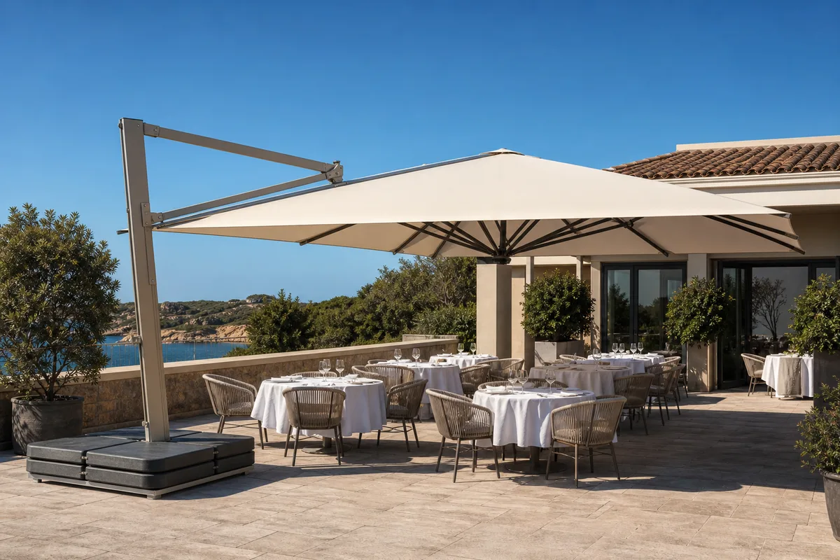 Parasol professionnel : équiper une terrasse de restaurant